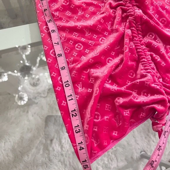 💗 LOUIS VUITTON Monogram LV Velvet Hot Pink Bikini & Skirt Swim Swimsuit NEW M - Picture 12 of 12